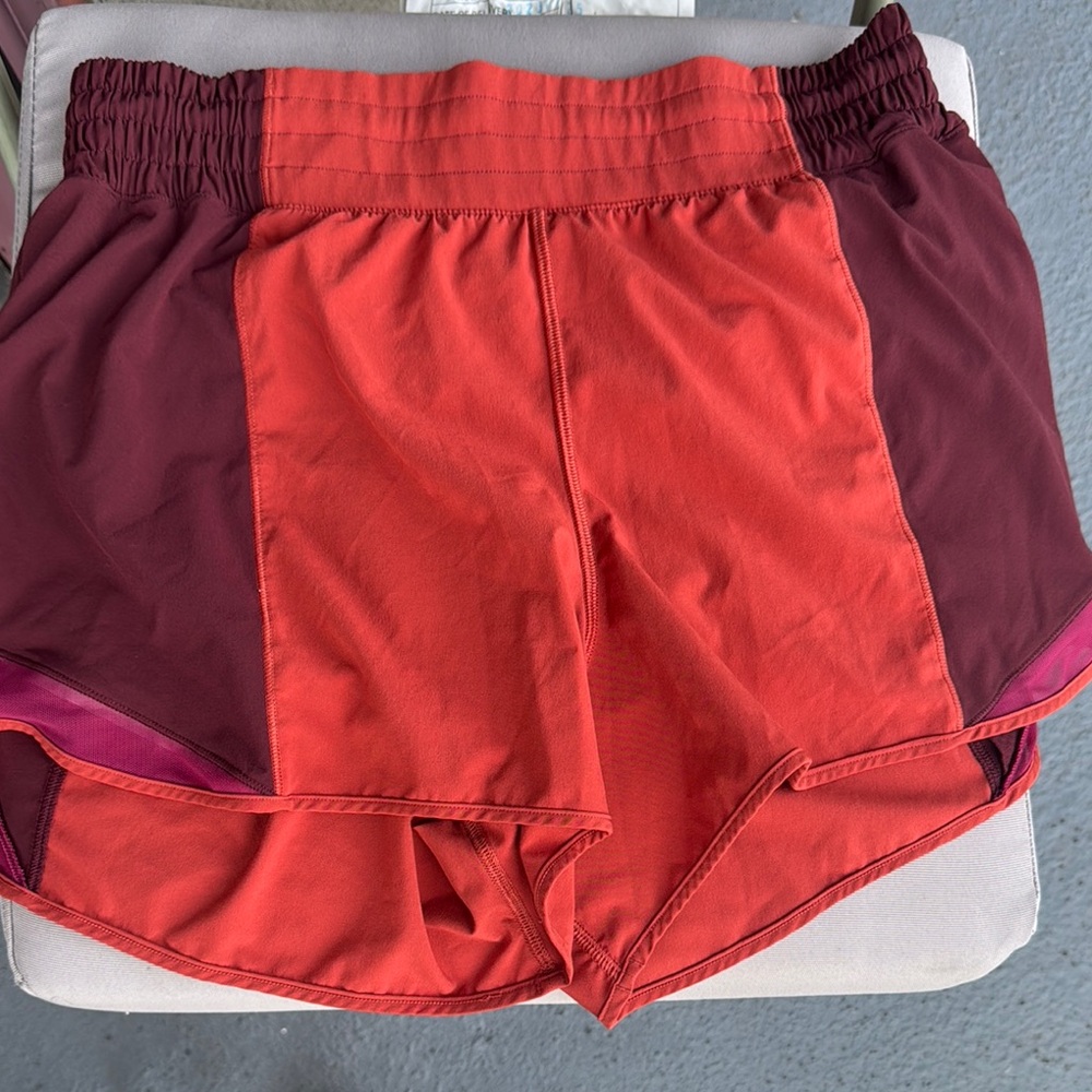 lululemon athletica Red and Burgundy Athletic Shorts